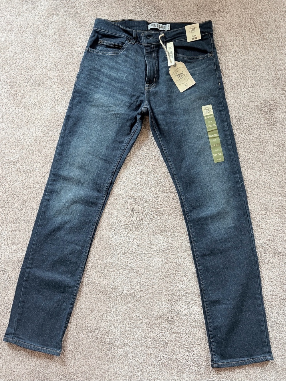 True Craft Men's Slim Dark Blue Jeans.